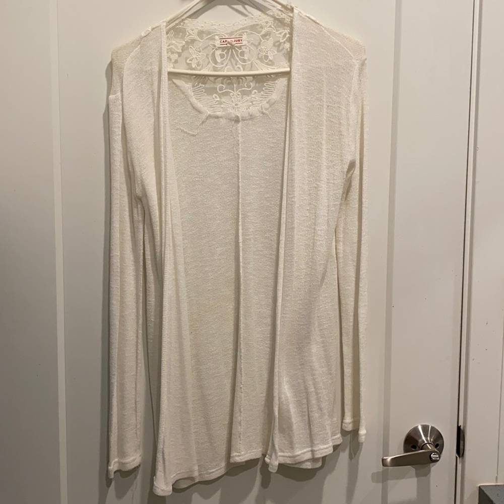 White sheer cardigan